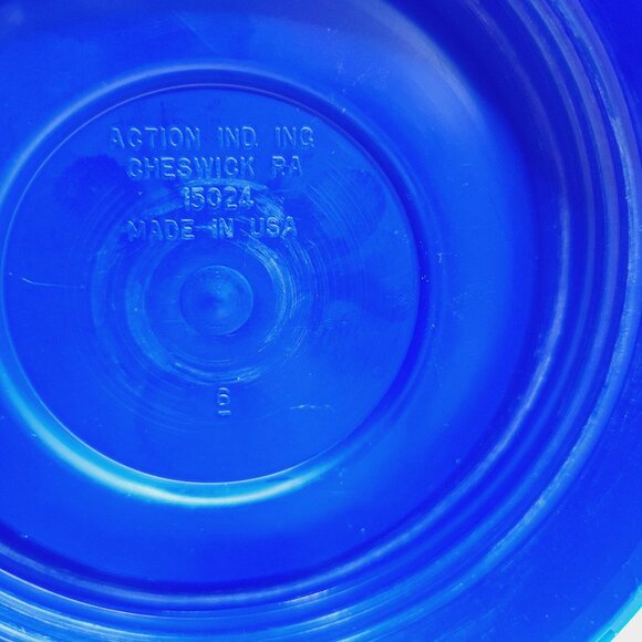 Carlton Glass Geese Ducks Design Tall Jar Canister w/ Blue Lid 1.5L Vtg 1982 USA - Picture 5 of 9